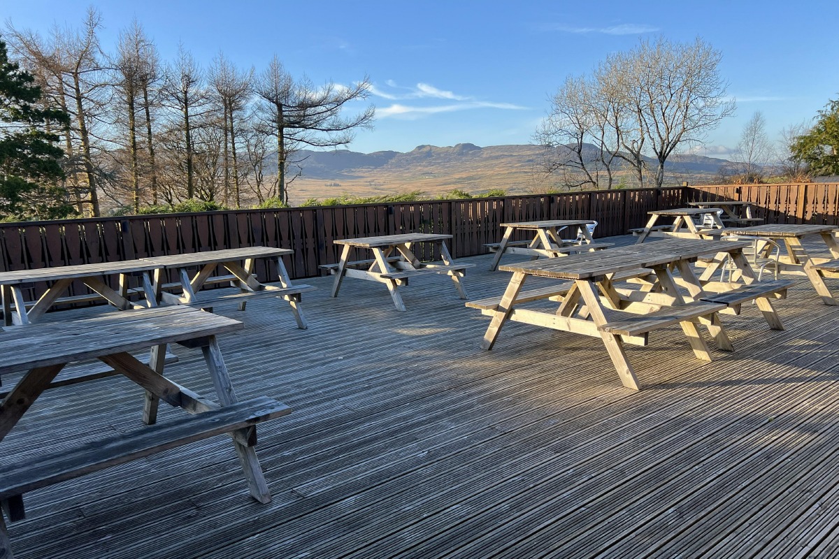 Outside seating at the cafe